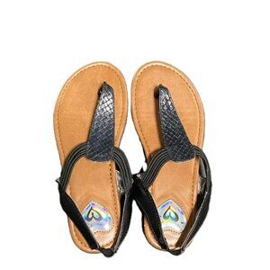 Girls Justice Black and Tan Sandals